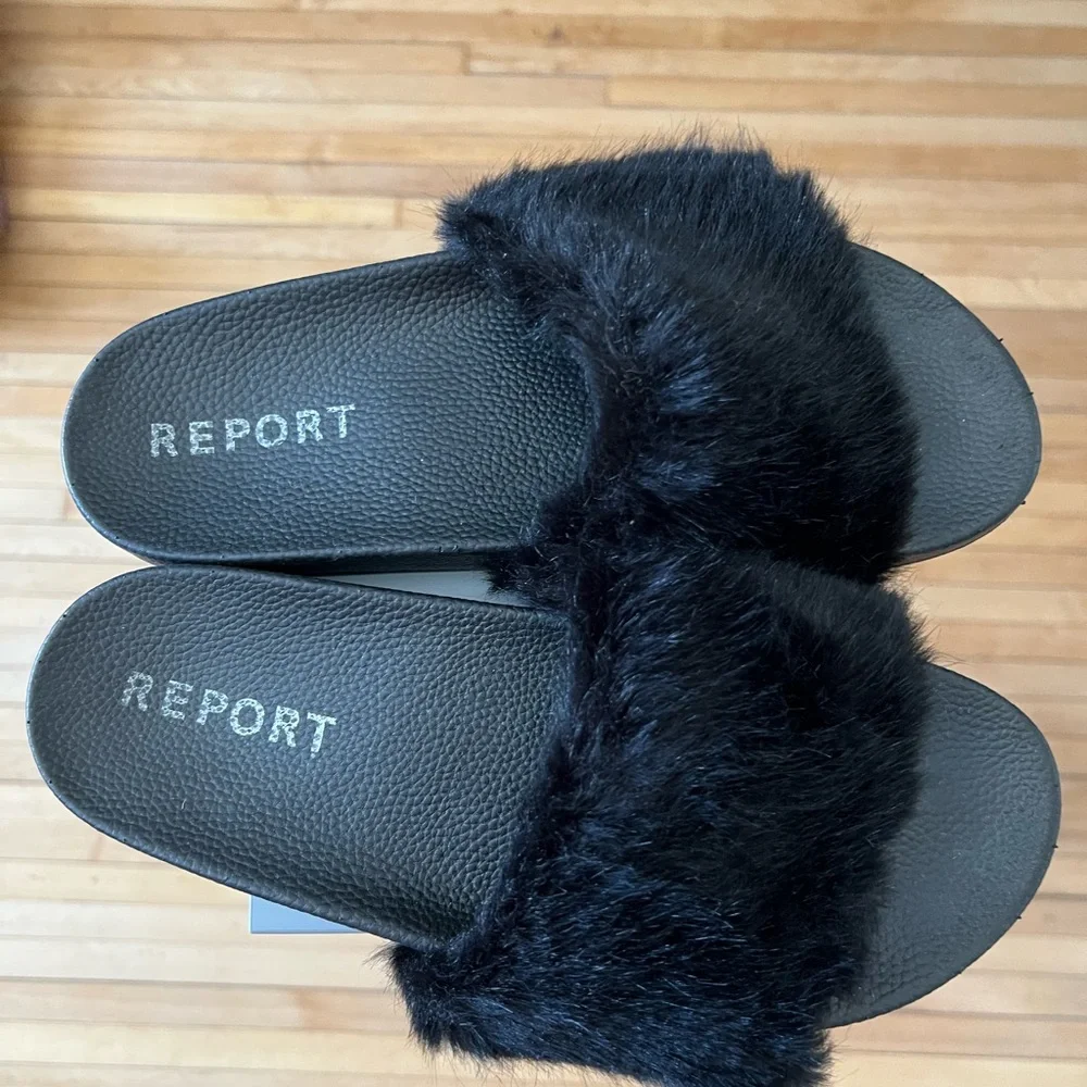 Report Faux Fur Slides - Picture 3 of 4